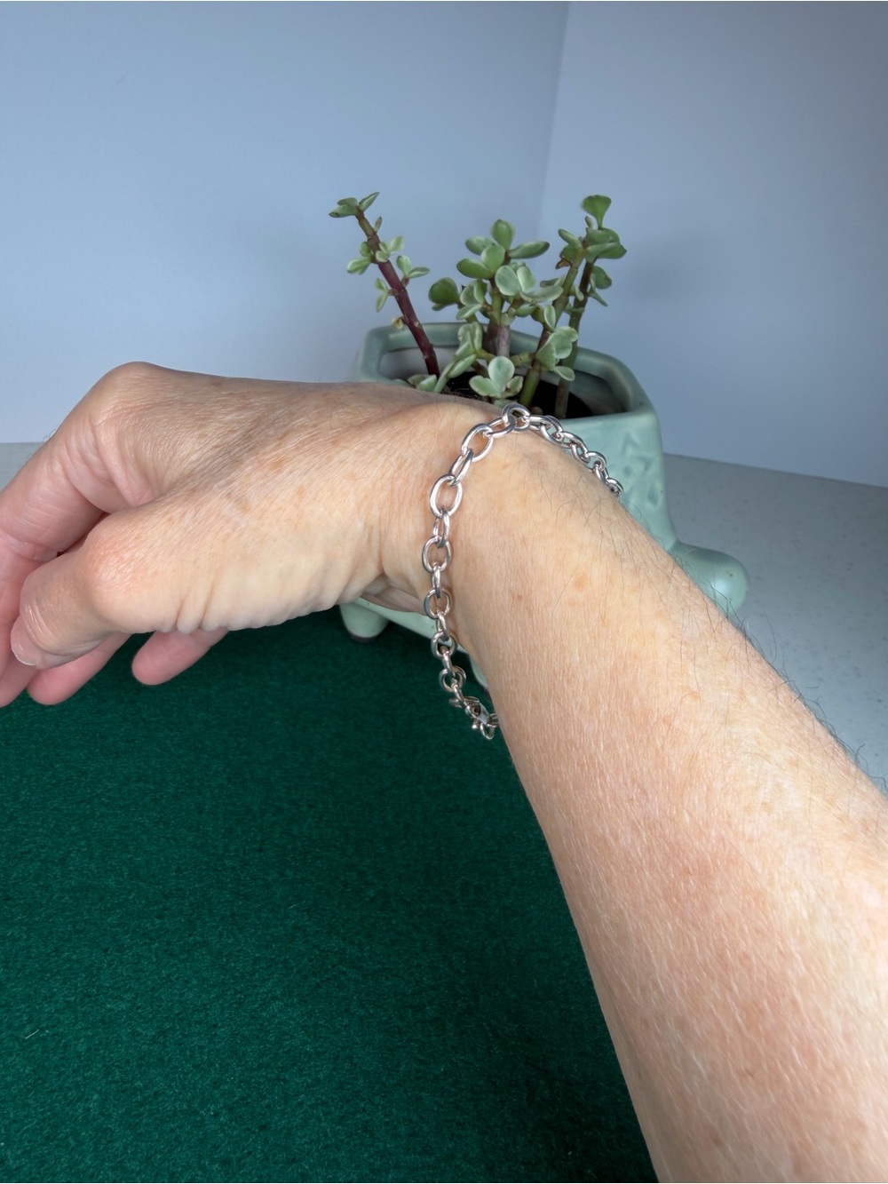 925 Sterling Silver Oval Link Chain Bracelet 8” Lobster Clasp 6g